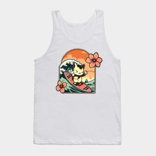 Surfing Kitty at Sunset Tank Top